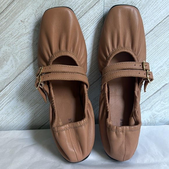NEW Free People Gemini leather ballet flats buckles 7.5 - Picture 3 of 10